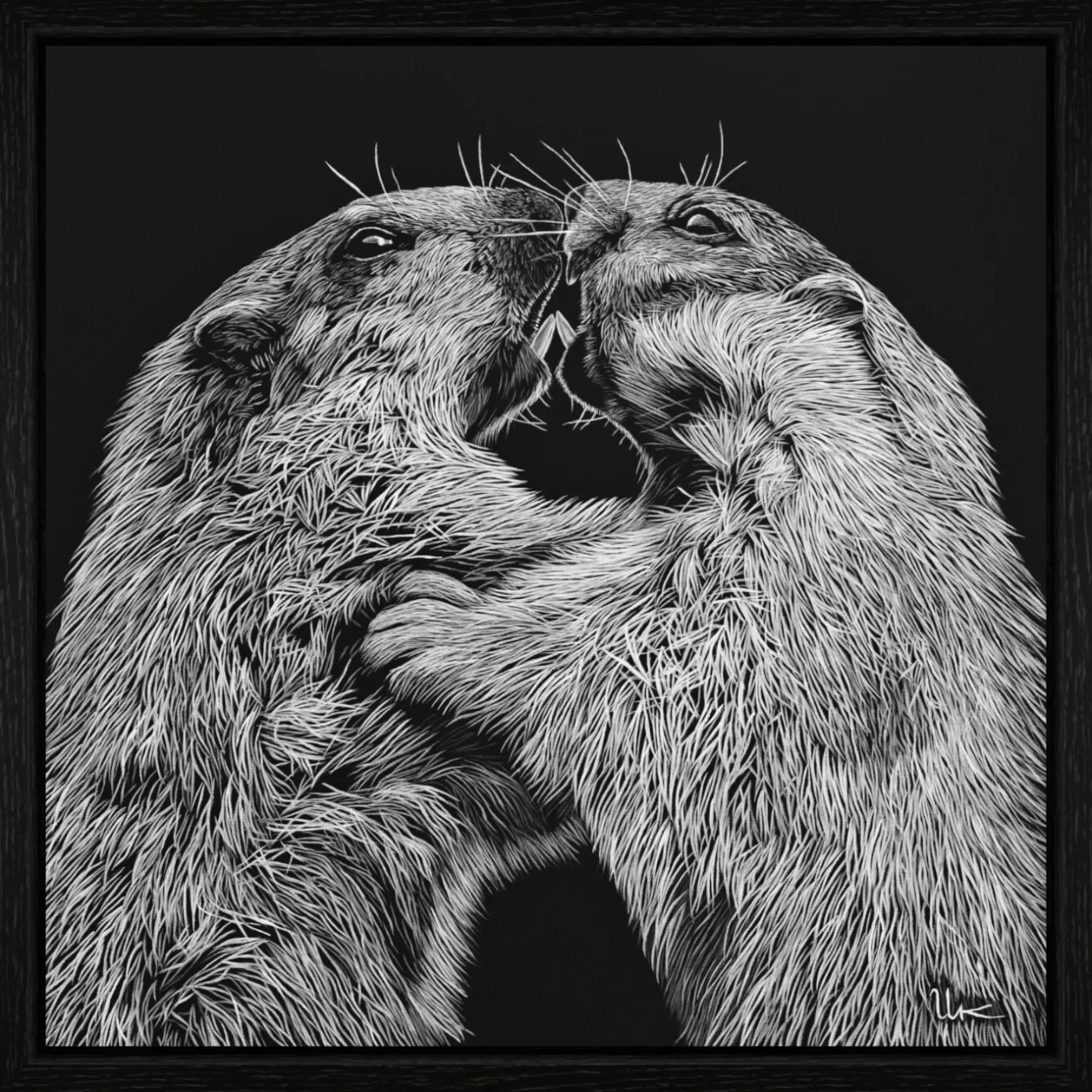 ArtBox Print "Hans & Heiri" (50 x 50 cm, Eiche schwarz, Breite 15 mm, Tiefe 29 mm)