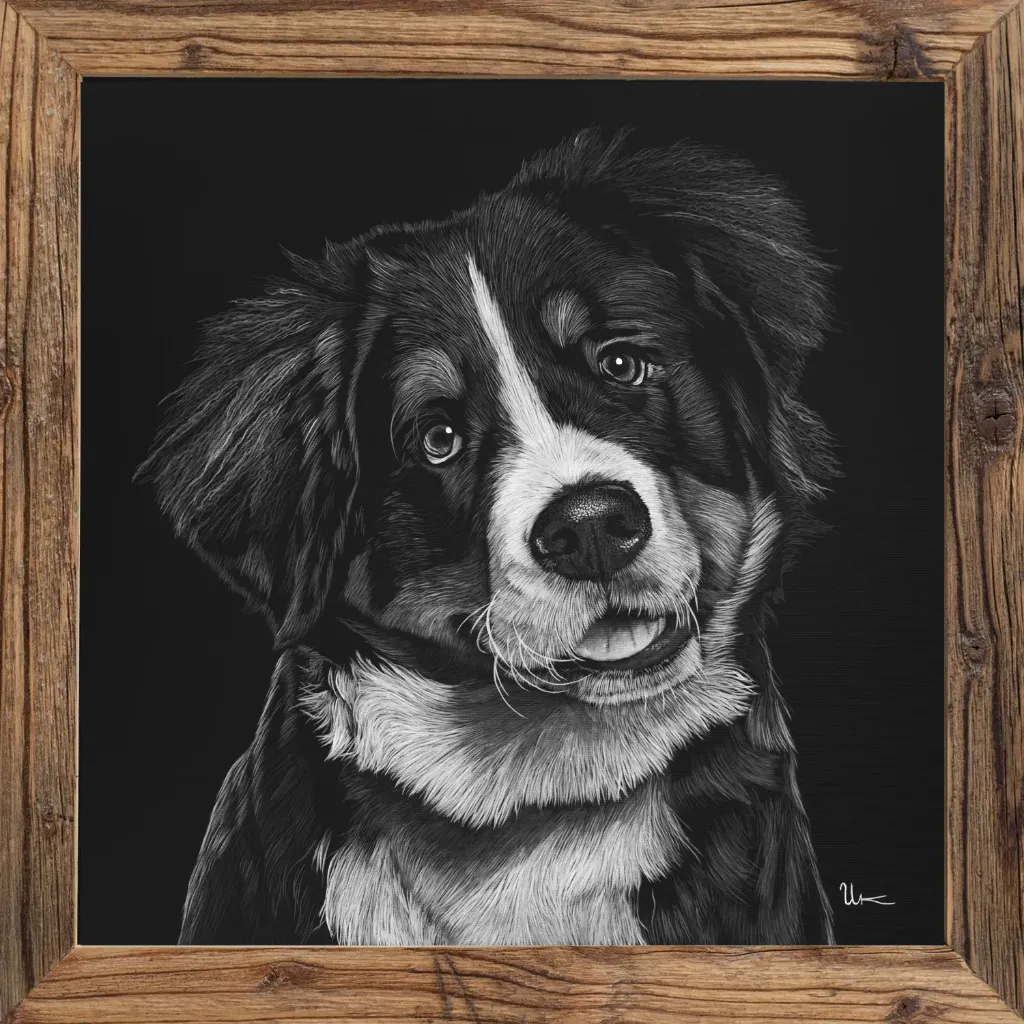 FineArt Print "Luna" incl. vintage frame