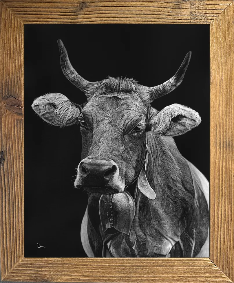 FineArt Print "Gretli" inkl. Altholzrahmen